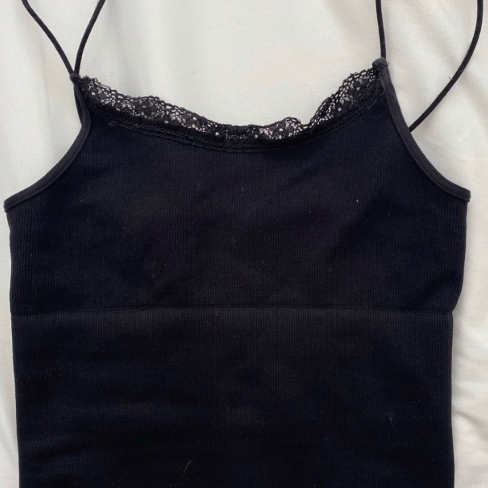 black lace trim tank